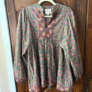Victoria Dunn Marigold peasant/smock blouse, size M